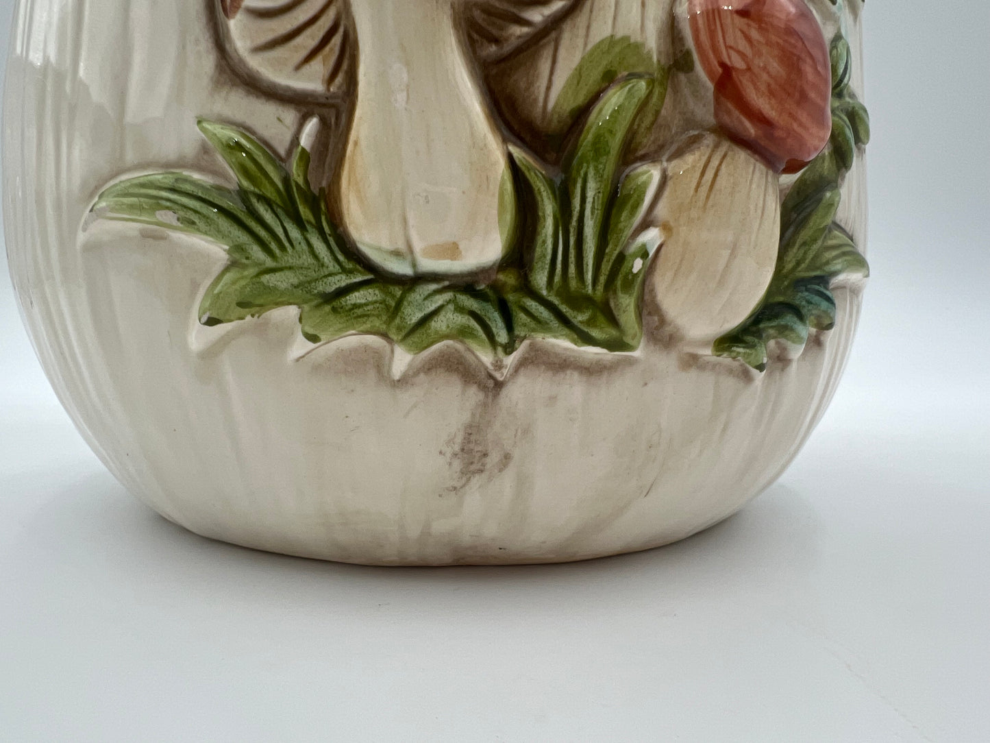 VINTAGE MERRY MUSHROOM  11 X 8.5 INCH CANISTER