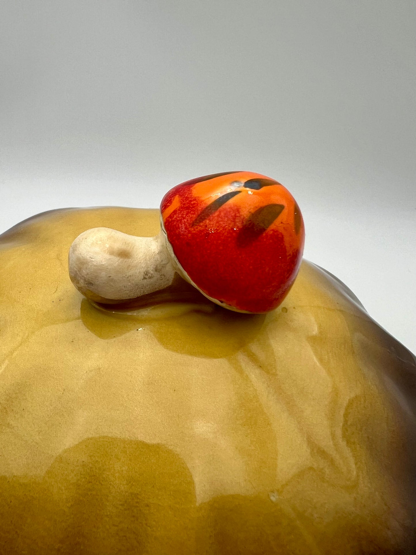 VINTAGE MERRY MUSHROOM  9 X 5.5 INCH CANISTER