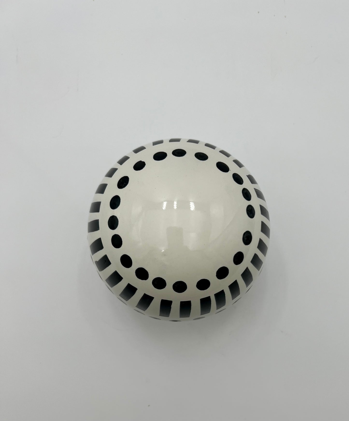 BLACK AND WHITE CERAMIC DECORATIVE  ORB