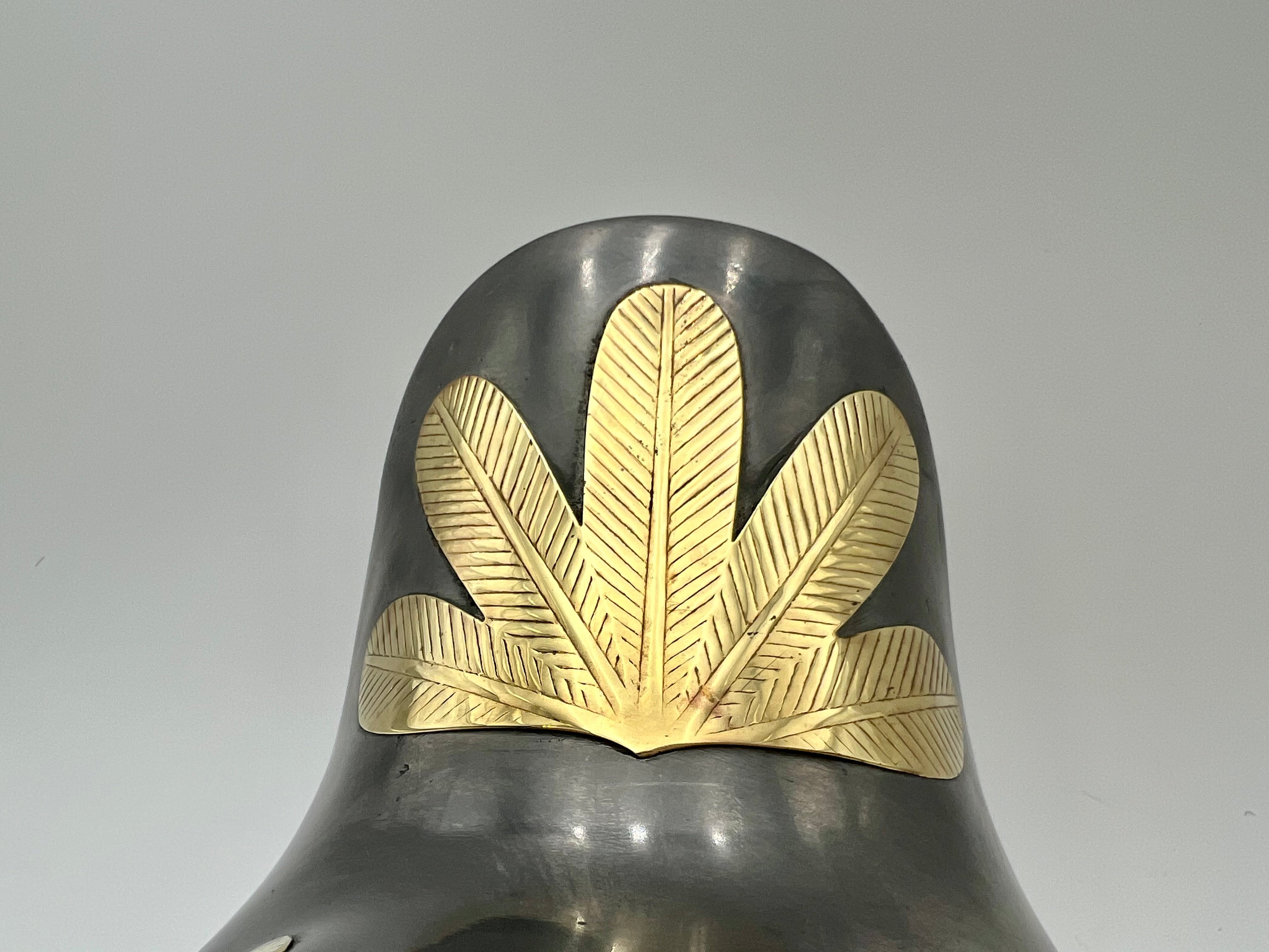 VINTAGE BRASS & PEWTER DUCK LIDDED BOX — NEIMAN MARCUS ERA INDIAN METAL ART