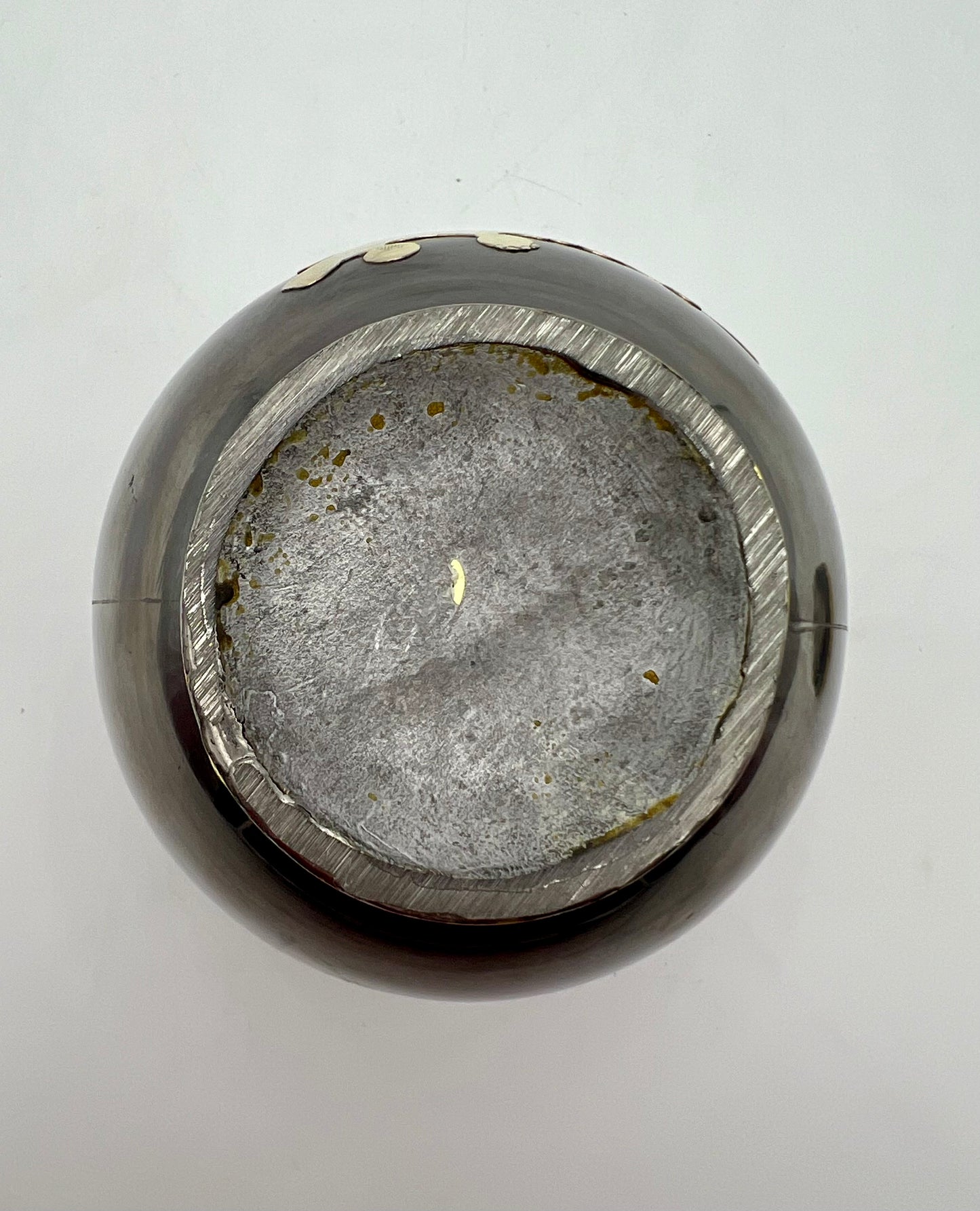 VINTAGE BRASS CHERRY BLOSSOM PEWTER JAR