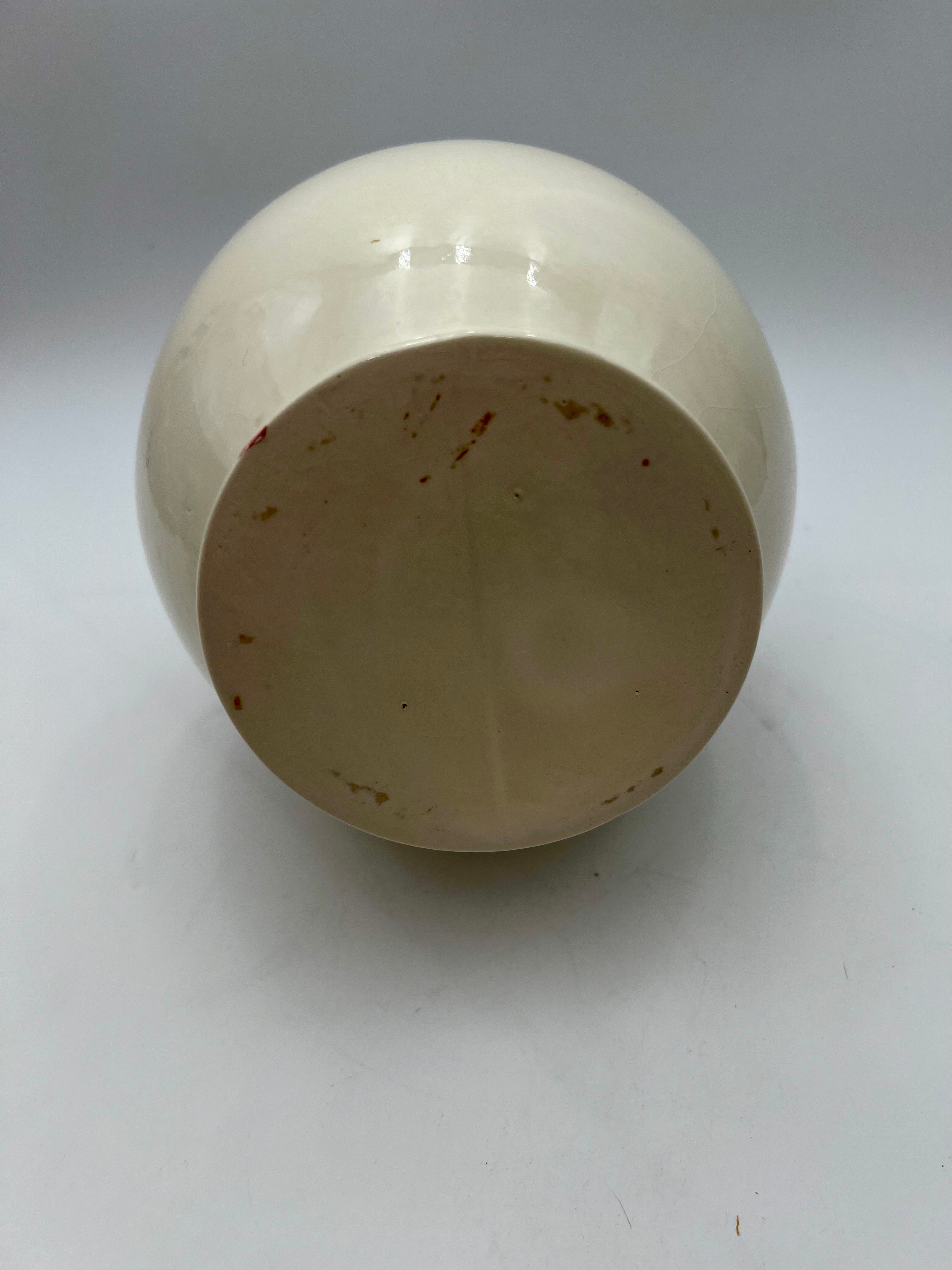 VINTAGE HOLLYWOOD REGENCY PORCELAIN VASE TURQUOISE PINK GOLD MID CENTURY DECOR
