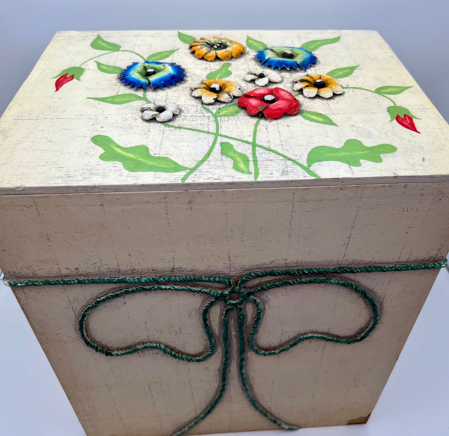 RARE VINTAGE MID CENTURY OVERSIZED WOOD BOX