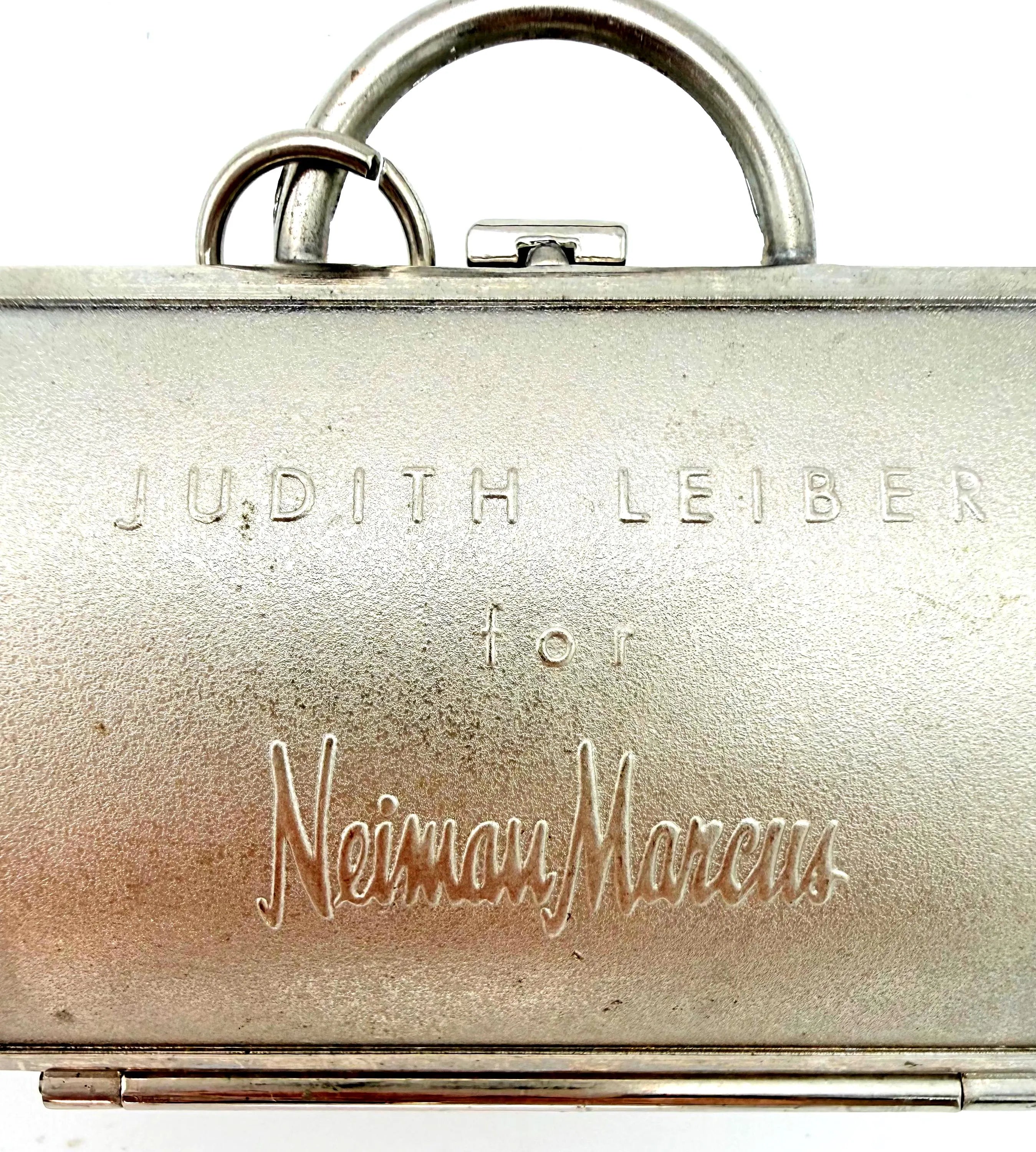 JUDITH LEIBER BUTTERFLY MINAUDIÈRE COMPACT FOR NEIMAN MARCUS – VINTAGE ENAMEL RHINESTONE MINI PURSE TRINKET BOX