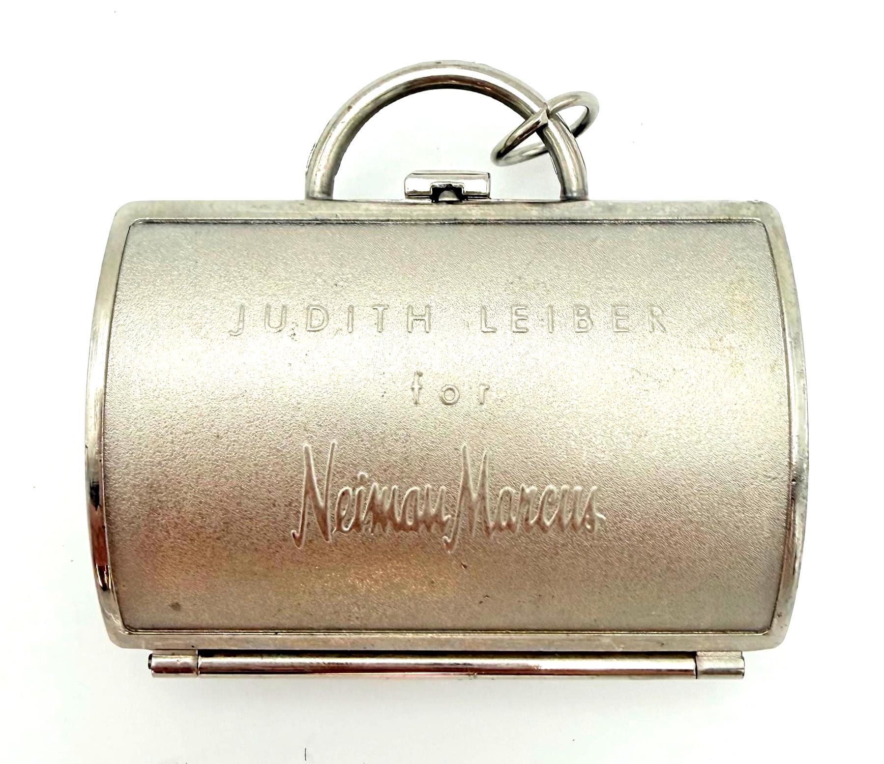 JUDITH LEIBER BUTTERFLY MINAUDIÈRE COMPACT FOR NEIMAN MARCUS – VINTAGE ENAMEL RHINESTONE MINI PURSE TRINKET BOX