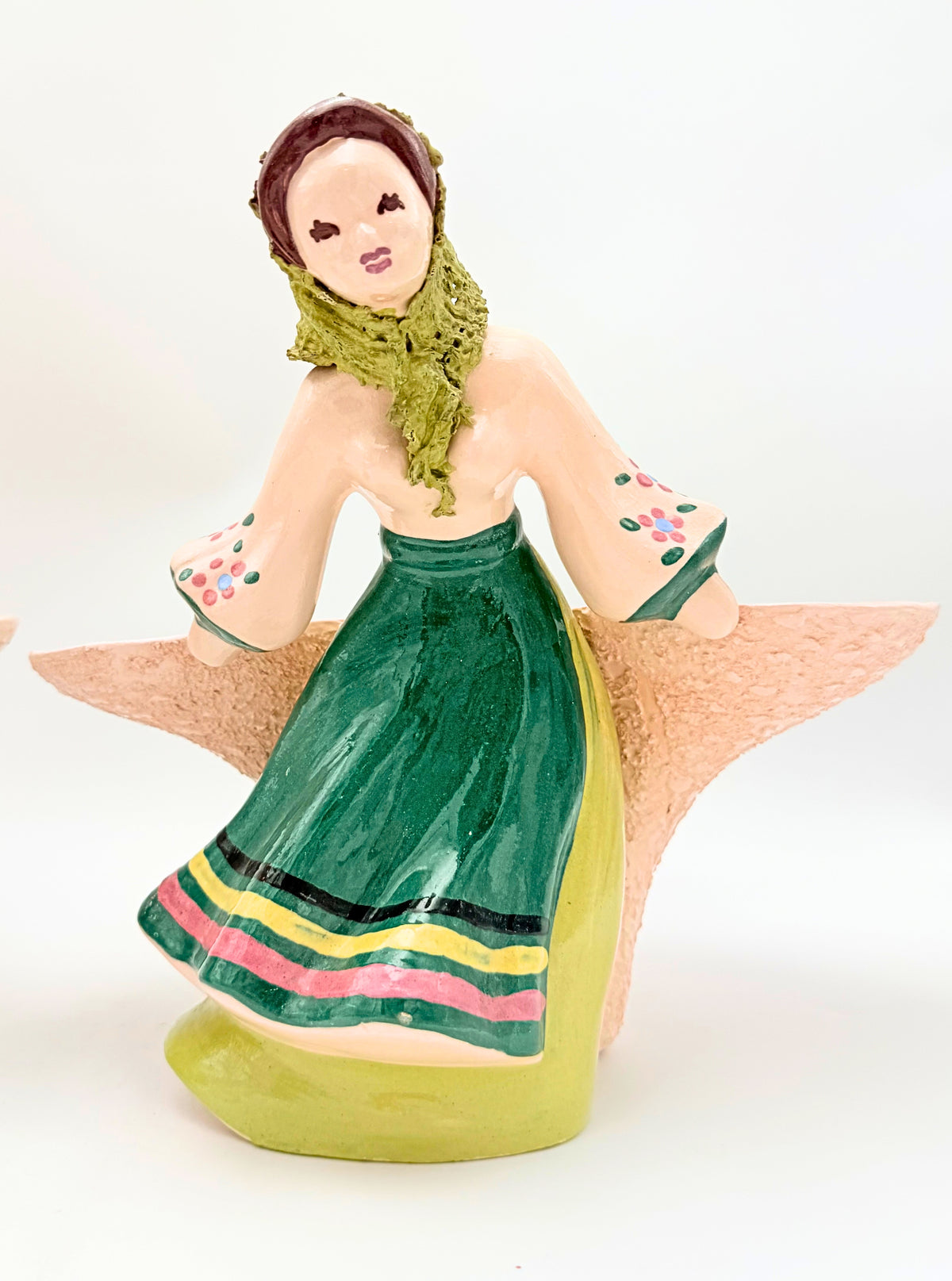 1940s Kaye of Hollywood California Pottery Figural Planters Pair, Models 351 & 403
