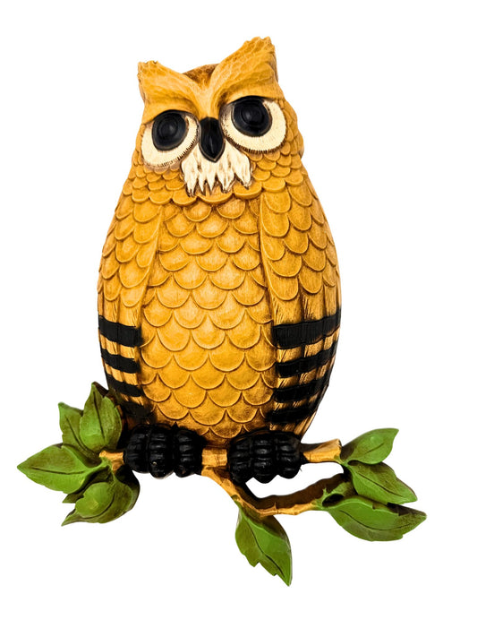 VINTAGE 1976 HOMCO OWL WALL PLAQUE 7403 LARGE WOODLAND DECOR MADE IN USA