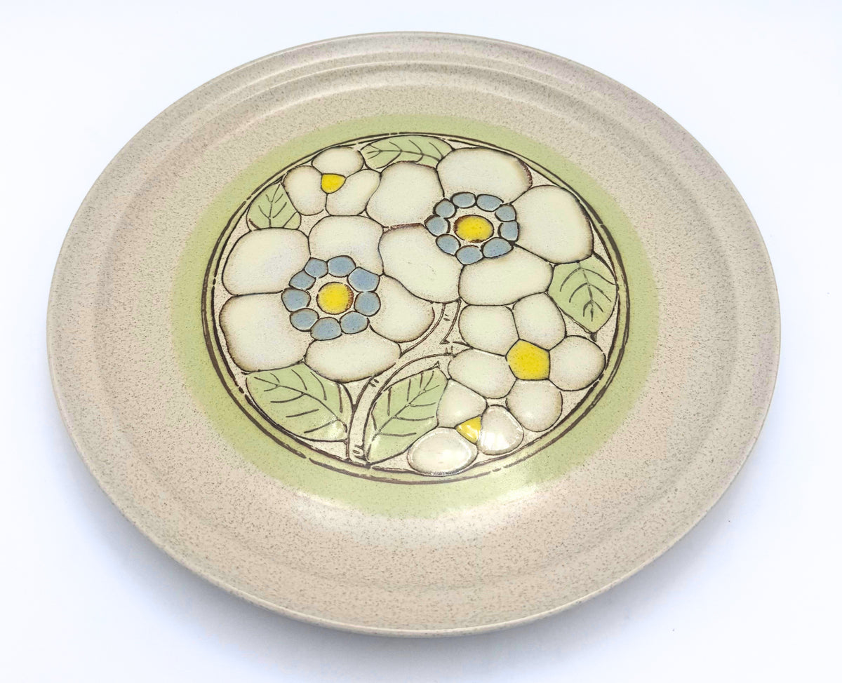 Vintage International China Tiffany Flowers Patina 12" Serving Platter