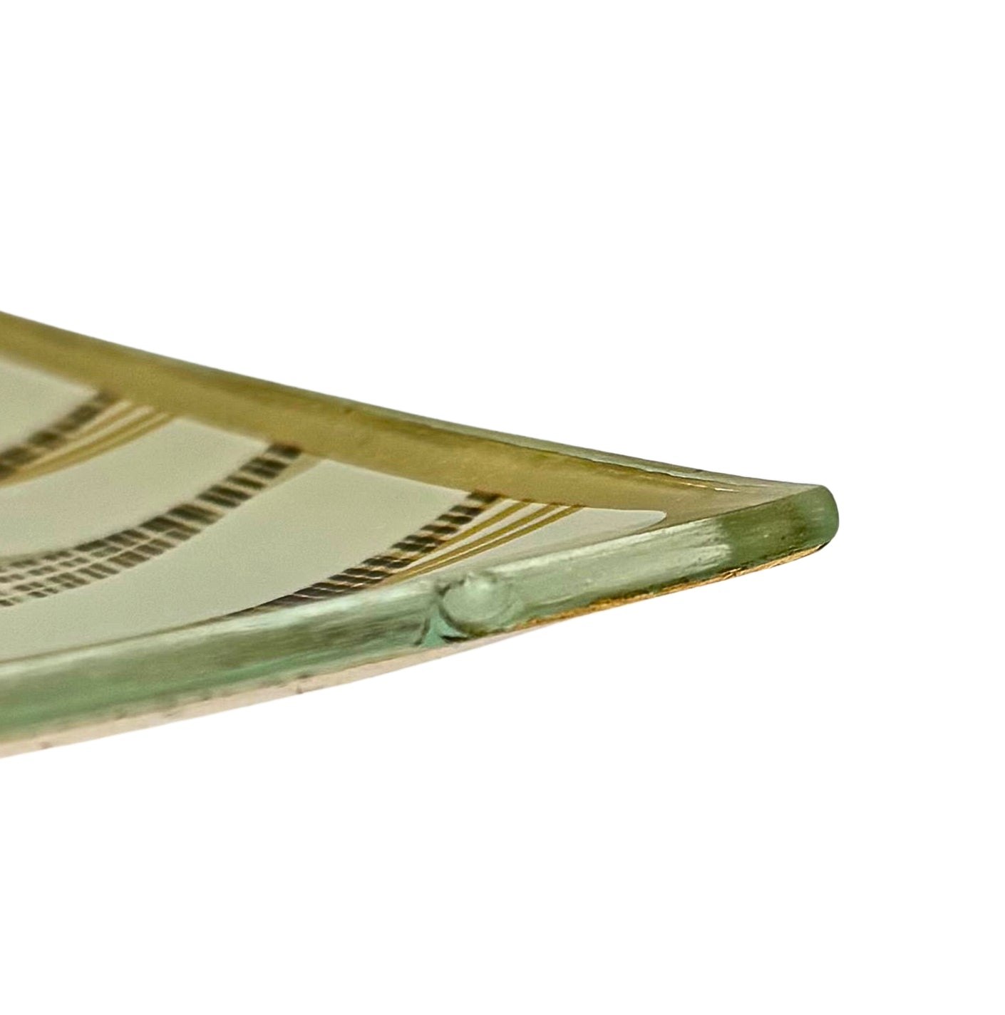 VINTAGE MID CENTURY GOLD GEOMETRIC GLASS TRAYS – SET OF 2