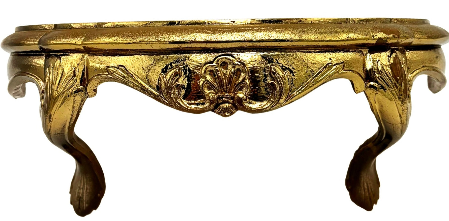 VINTAGE BURWOOD GOLD ROCOCO WALL SHELF, 1983 HOLLYWOOD REGENCY DISPLAY LEDGE