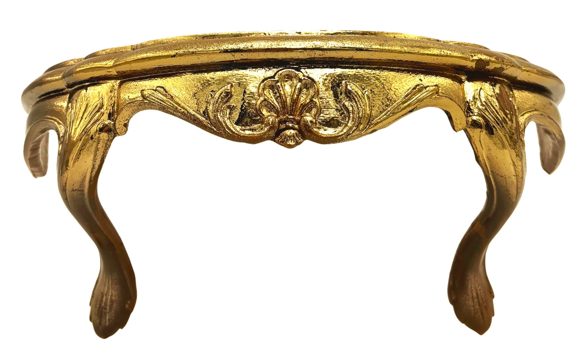 VINTAGE BURWOOD GOLD ROCOCO WALL SHELF, 1983 HOLLYWOOD REGENCY DISPLAY LEDGE