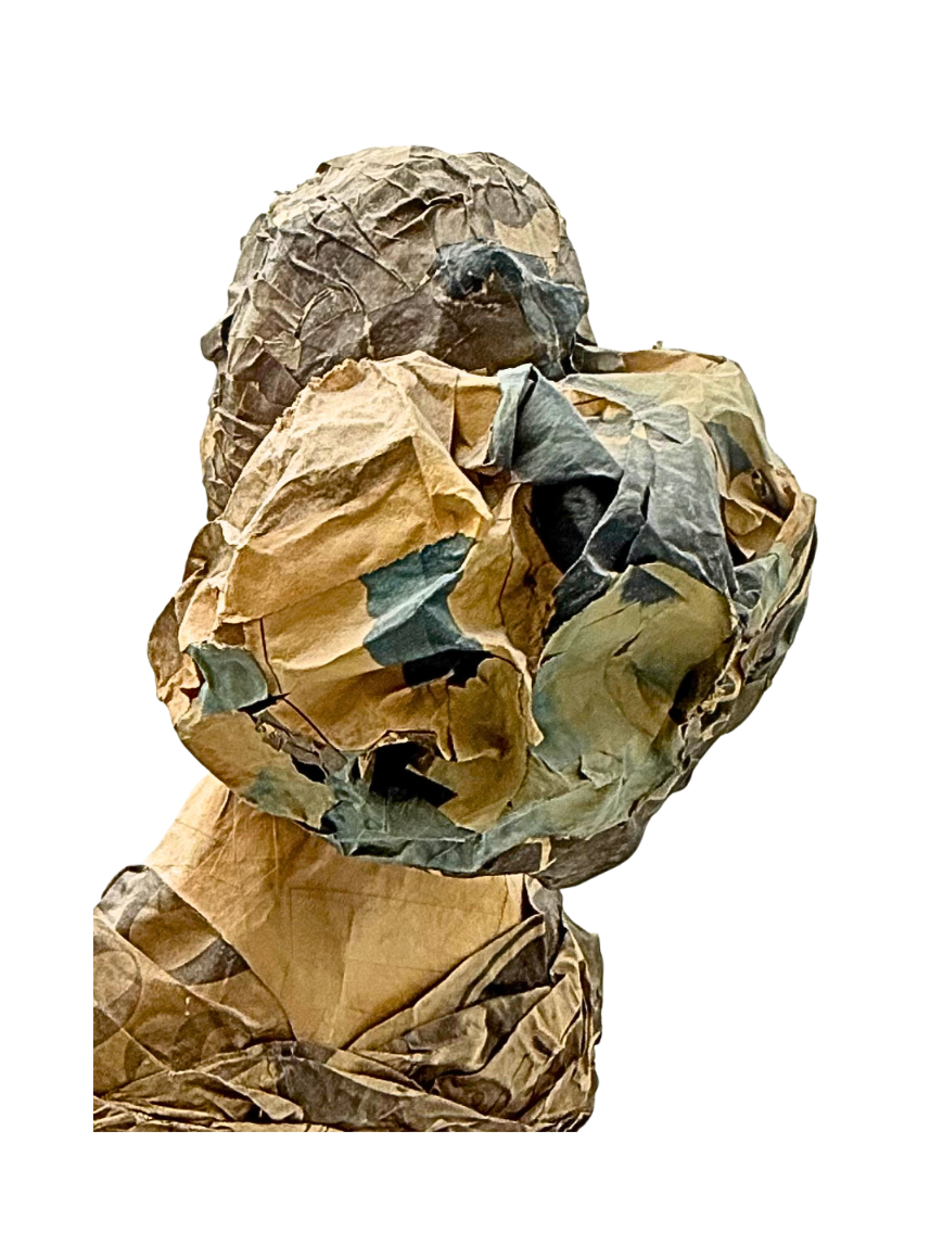 1996 Lee Lessem Signed Paper Sculpture Seated Woman Artist Authenticated
