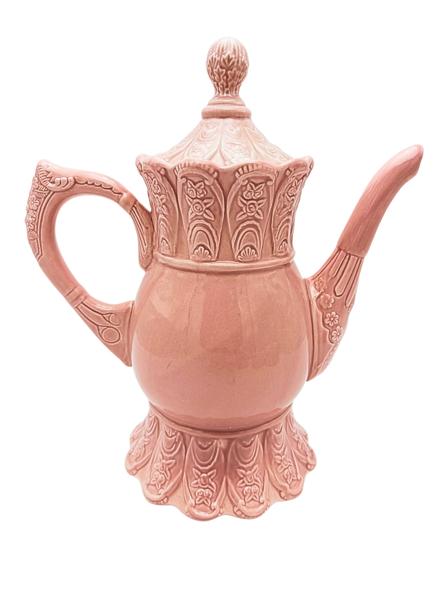 VINTAGE ROMANCING PROVENCE RSVP PINK CERAMIC TEA SET WITH LARGE SERVING TRAY