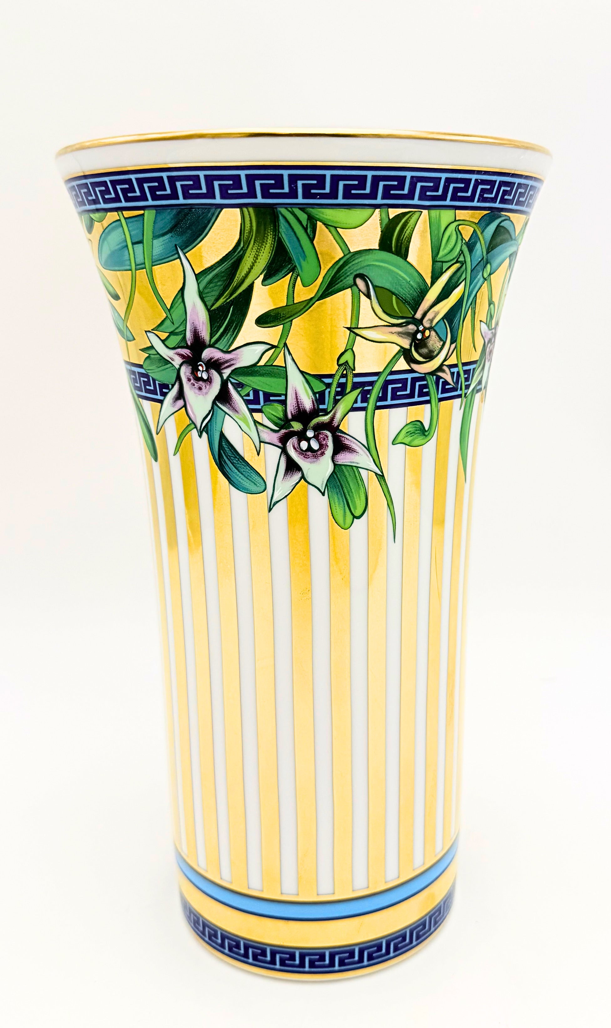 Vintage Rosenthal Versace Wild Flora Porcelain Vase 10"