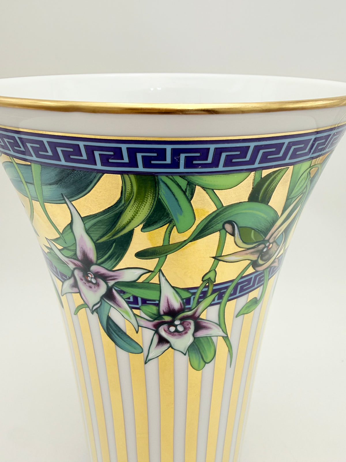 Vintage Rosenthal Versace Wild Flora Porcelain Vase 10"