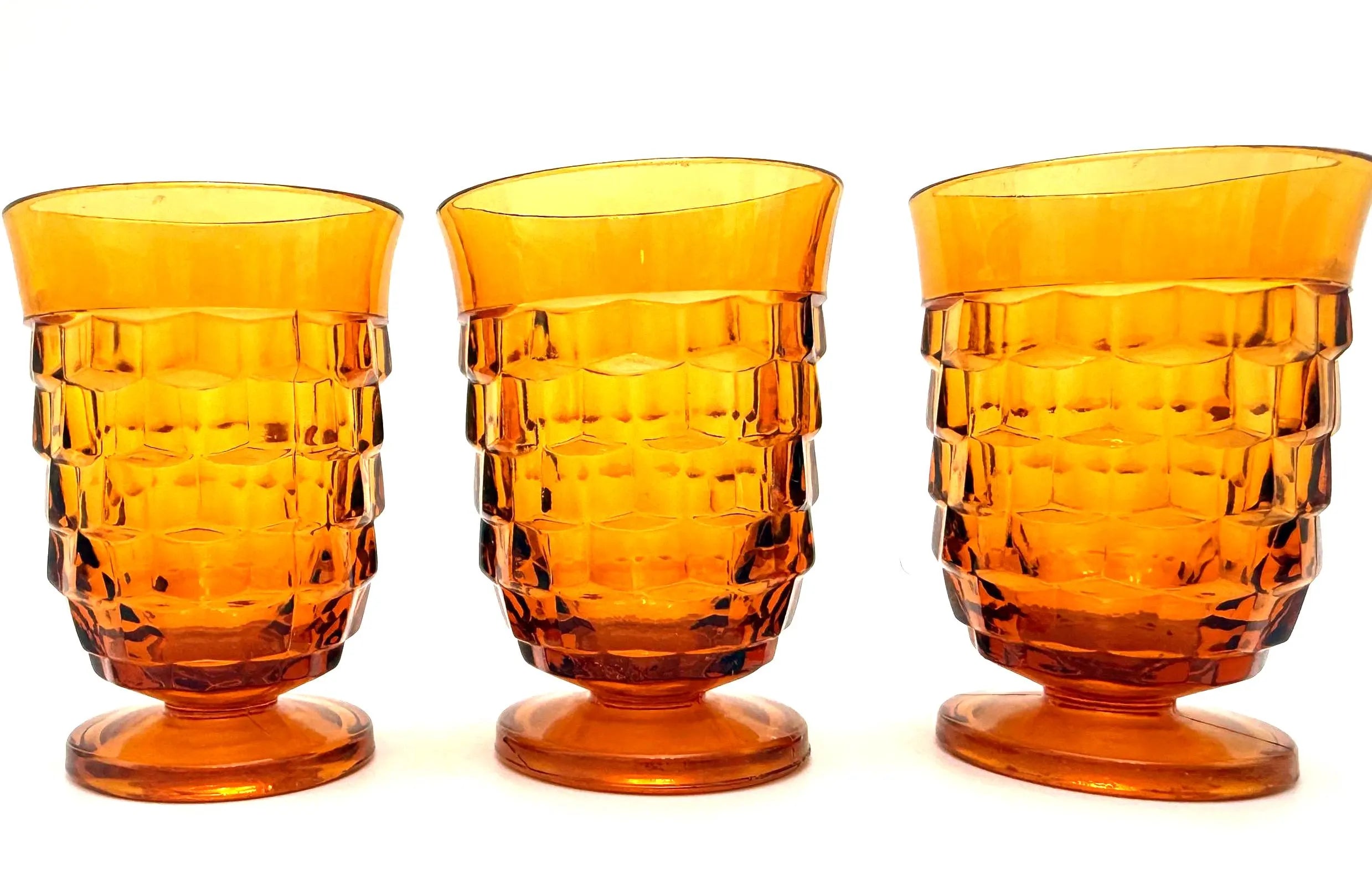 VINTAGE COLONY WHITEHALL AMBER JUICE GLASSES | SET OF 9