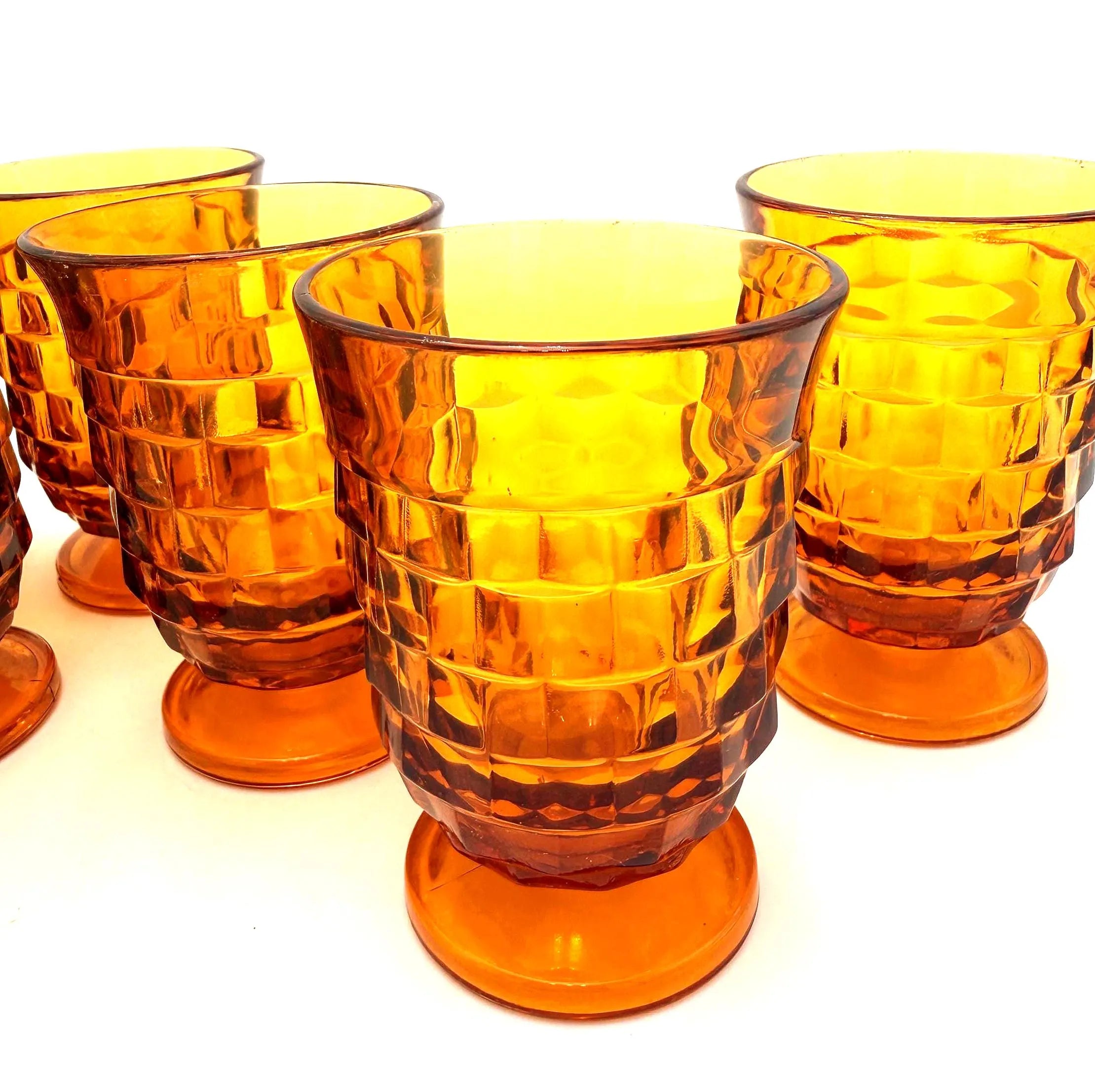 VINTAGE COLONY WHITEHALL AMBER JUICE GLASSES | SET OF 9