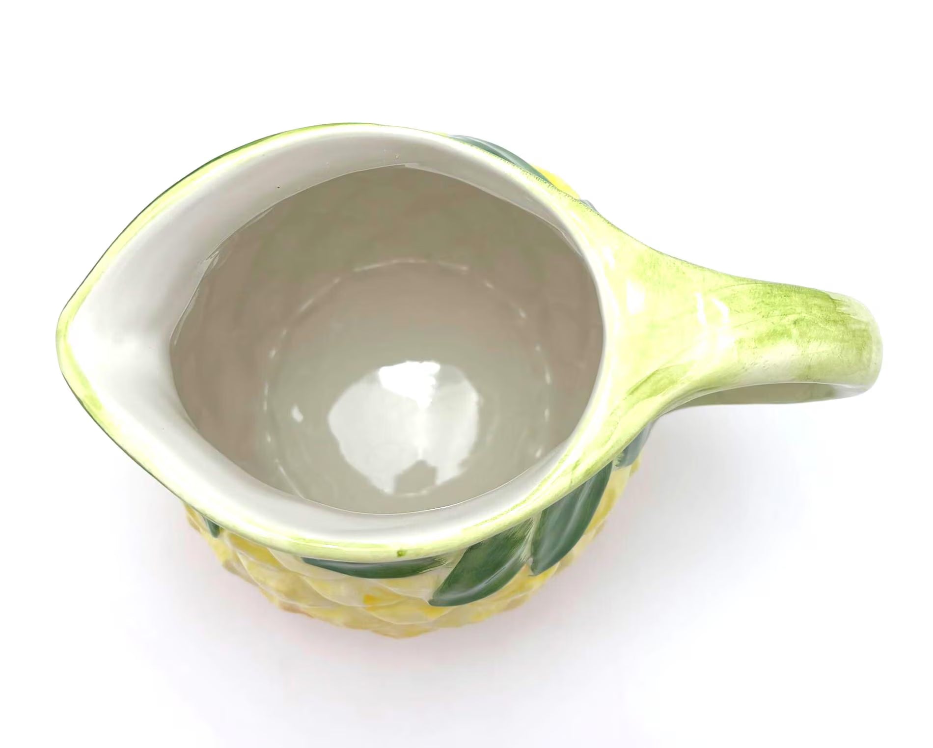 VINTAGE ITALIAN PINEAPPLE PITCHER – INTRADA MAJOLICA STYLE CERAMIC VASE COASTAL PALM BEACH BARWARE