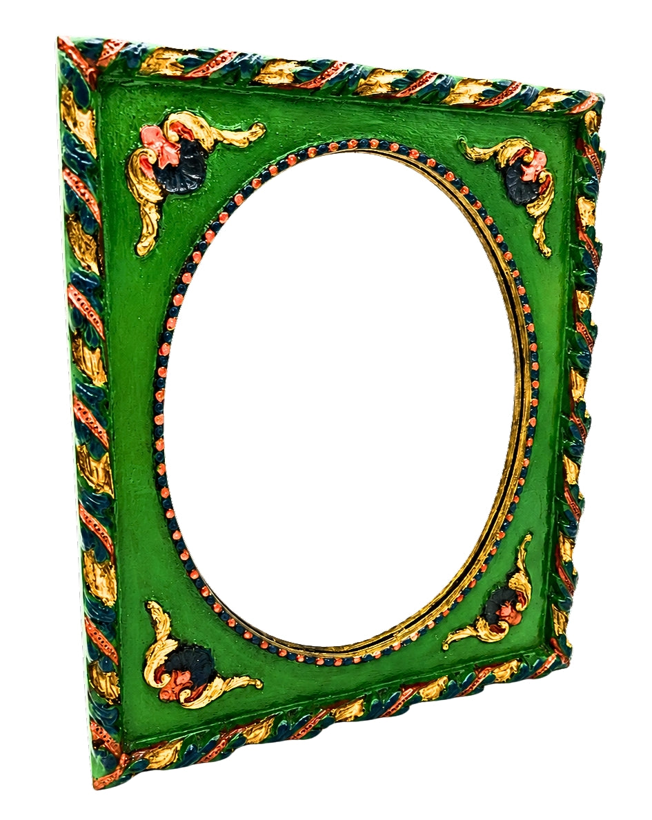VINTAGE EMERALD GREEN FLORENTINE GILT WALL MIRROR