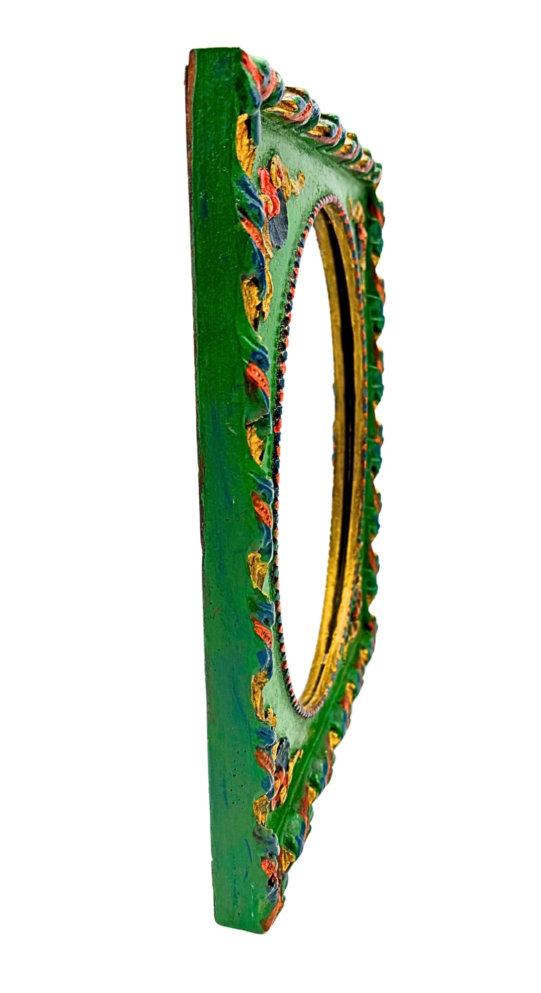 VINTAGE EMERALD GREEN FLORENTINE GILT WALL MIRROR