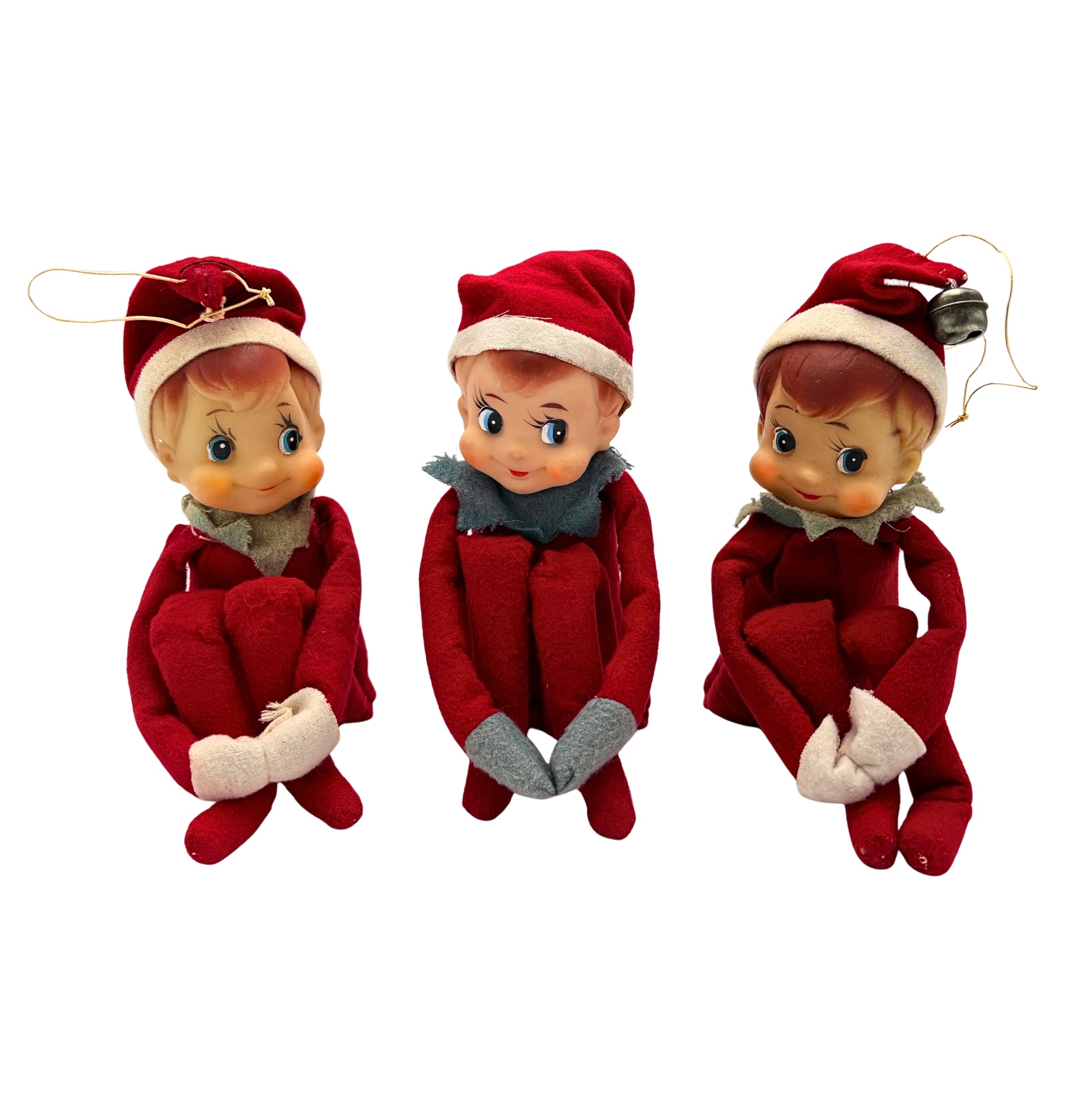VINTAGE JAPANESE KNEE HUGGER CHRISTMAS ELVES – SET OF 3
