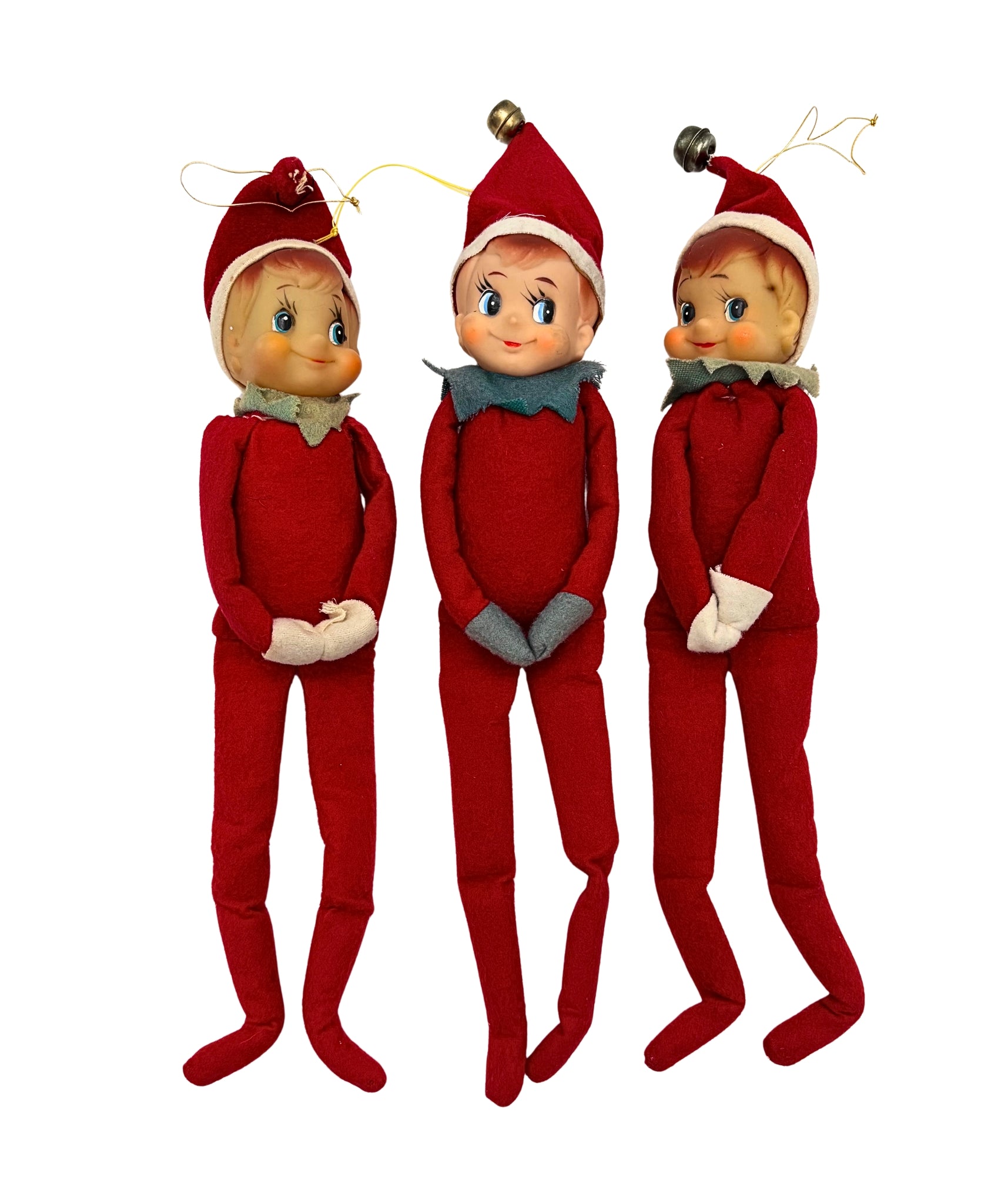 VINTAGE JAPANESE KNEE HUGGER CHRISTMAS ELVES – SET OF 3