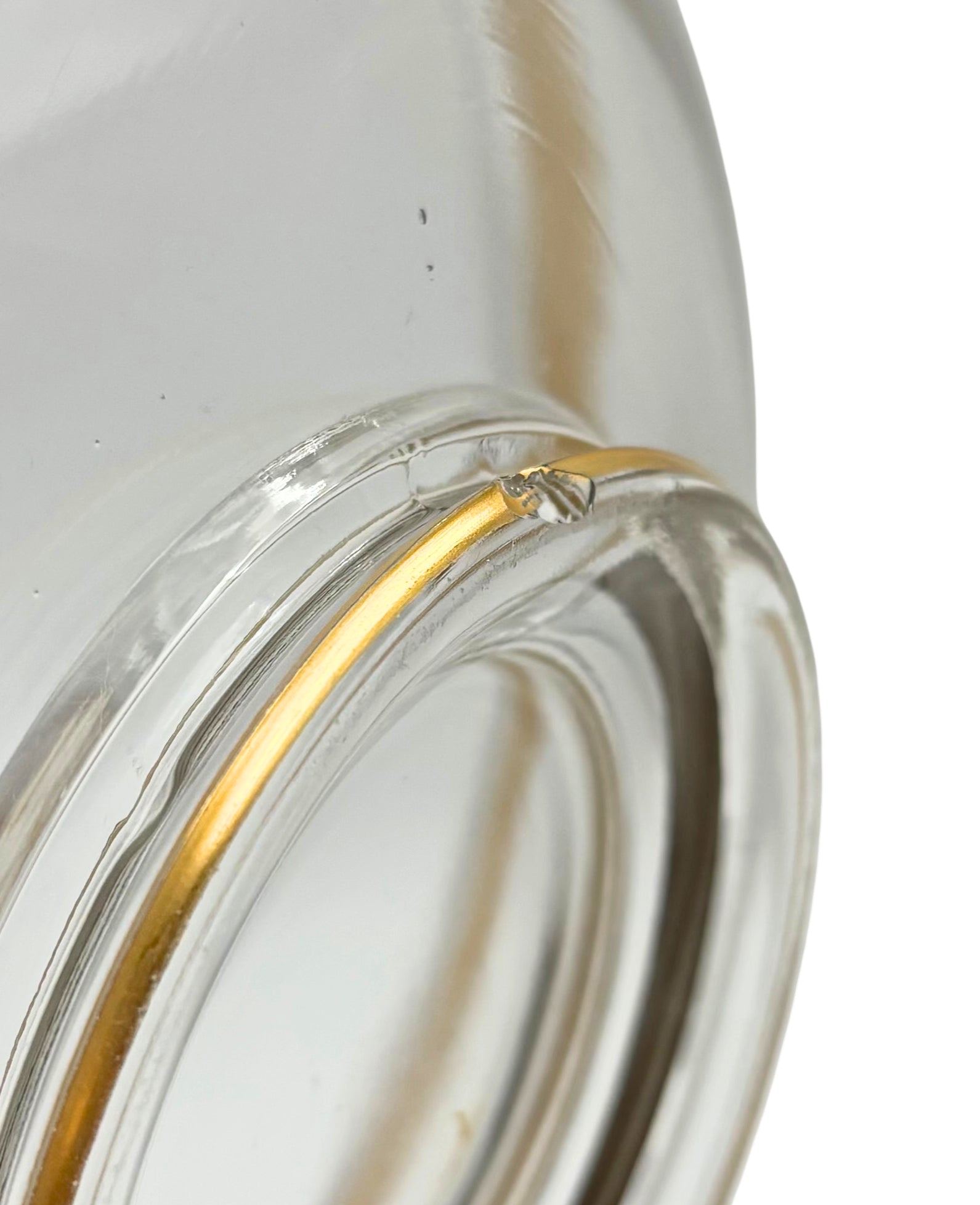 VINTAGE MID-CENTURY GOLD ENCRUSTED GLASS CHIP AND DIP BOWL SET