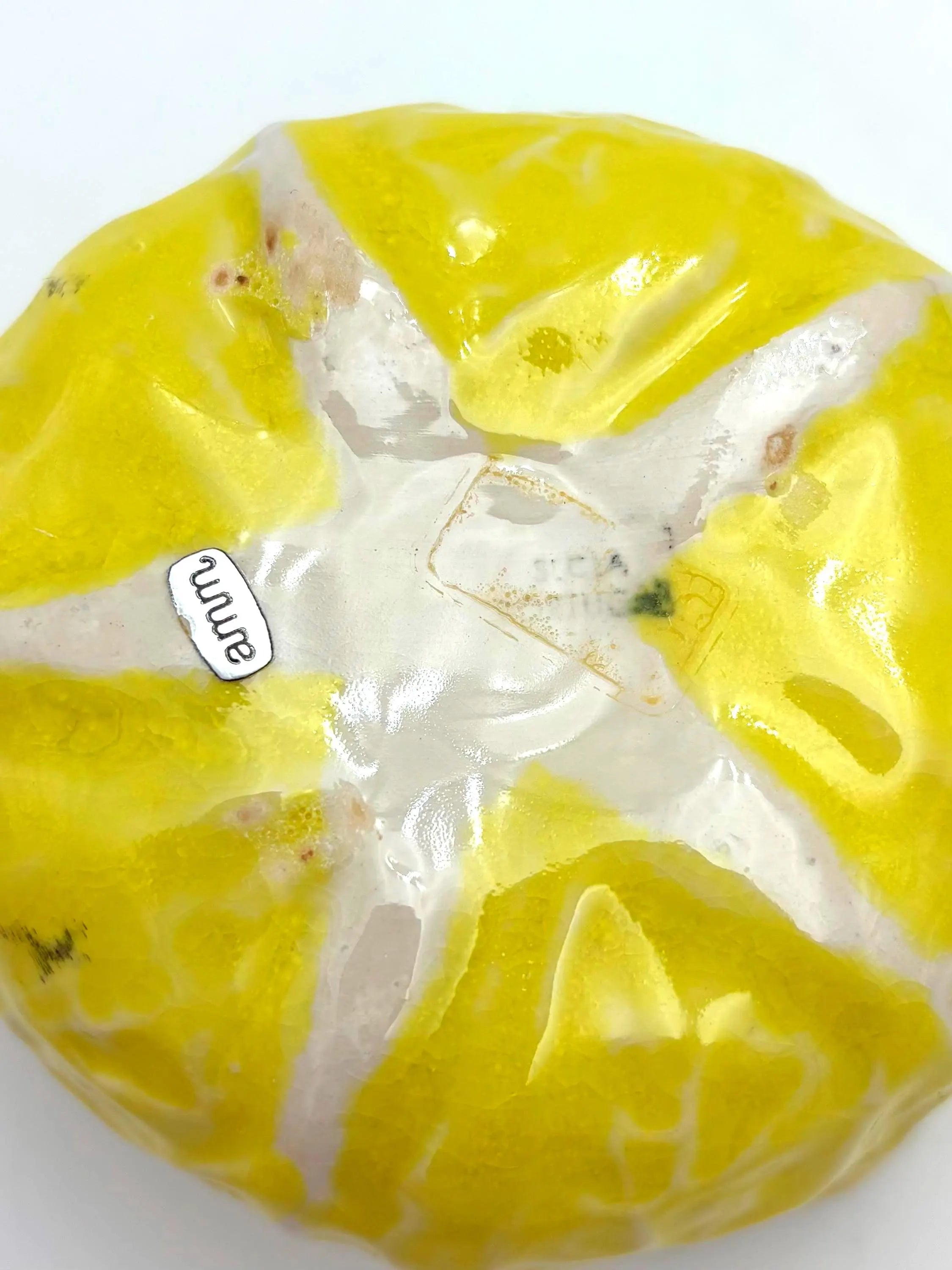 VINTAGE SECLA YELLOW CABBAGE LEAF CREAMER AND SUGAR BOWL SET | PORTUGUESE MAJOLICA TEA SET WITH LID