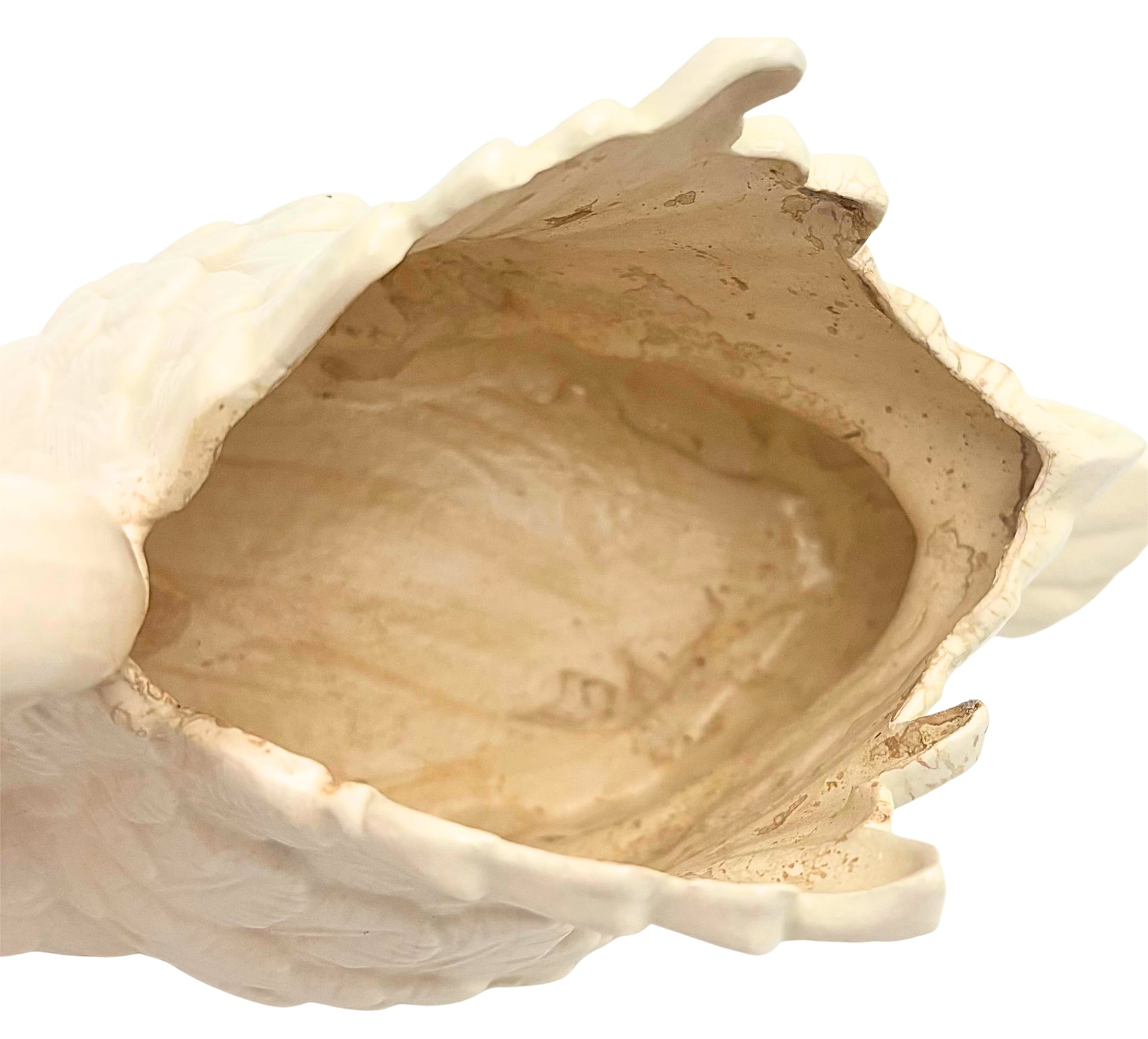 VINTAGE WHITE CERAMIC SWAN PLANTER