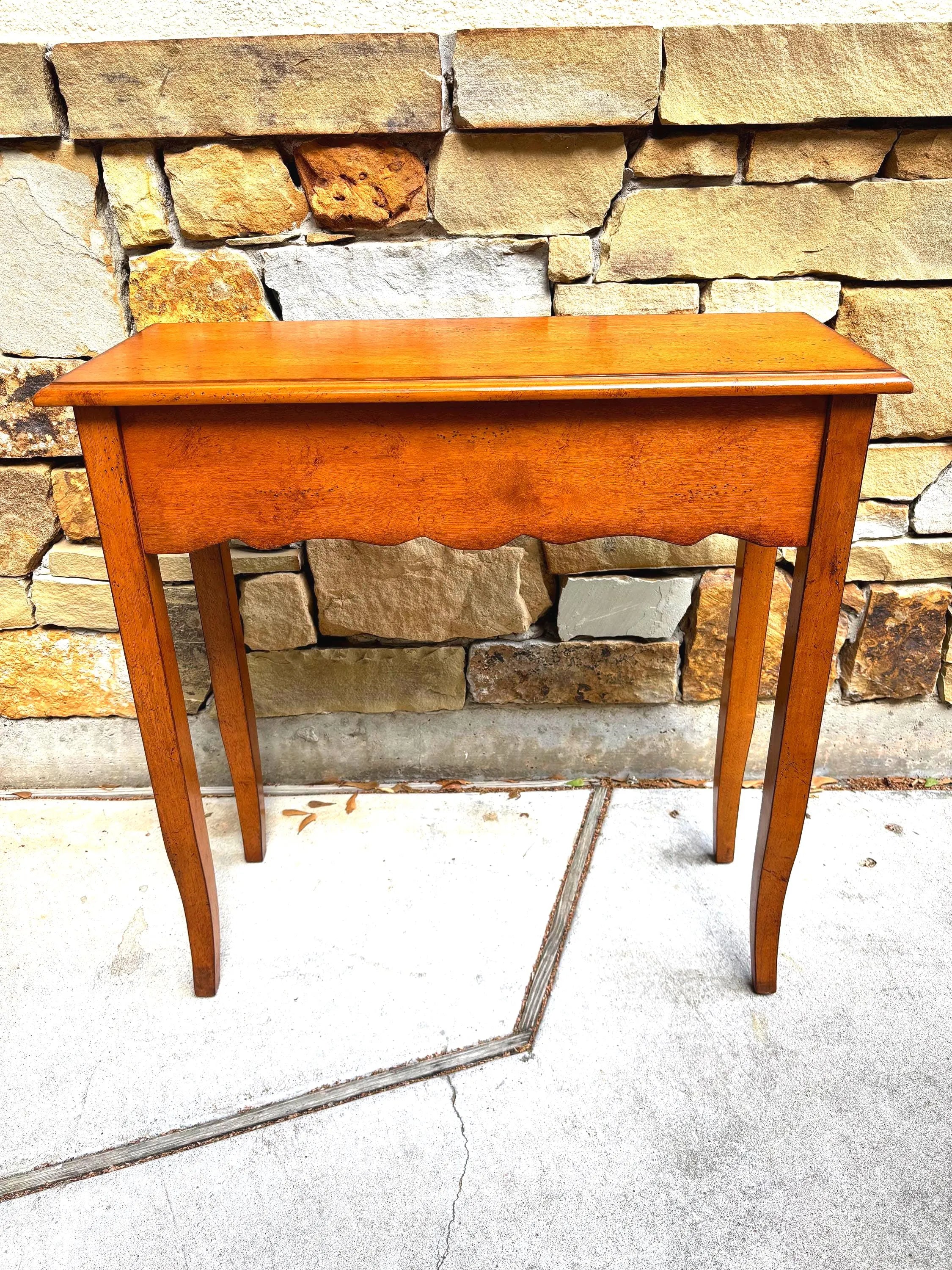 VINTAGE DISTRESSED WOOD NARROW CONSOLE TABLE – TRADITIONAL SLIM ENTRYWAY OR SOFA TABLE