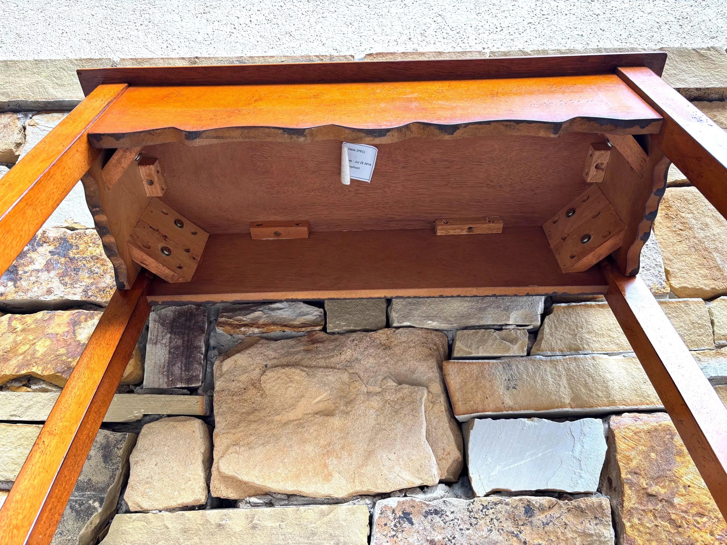 VINTAGE DISTRESSED WOOD NARROW CONSOLE TABLE – TRADITIONAL SLIM ENTRYWAY OR SOFA TABLE