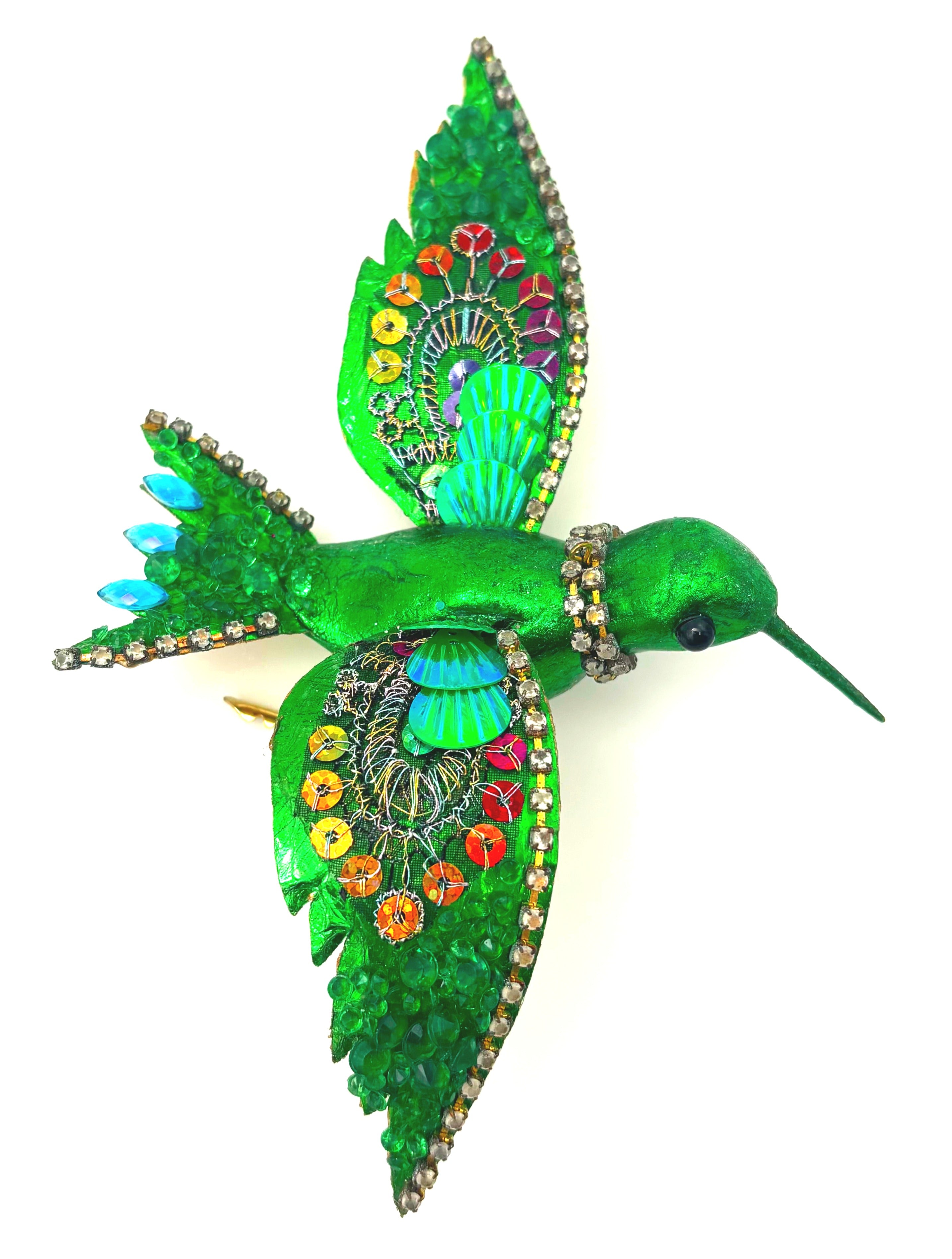 JEWELED HUMMINGBIRD CLIP ORNAMENTS SET OF 4
