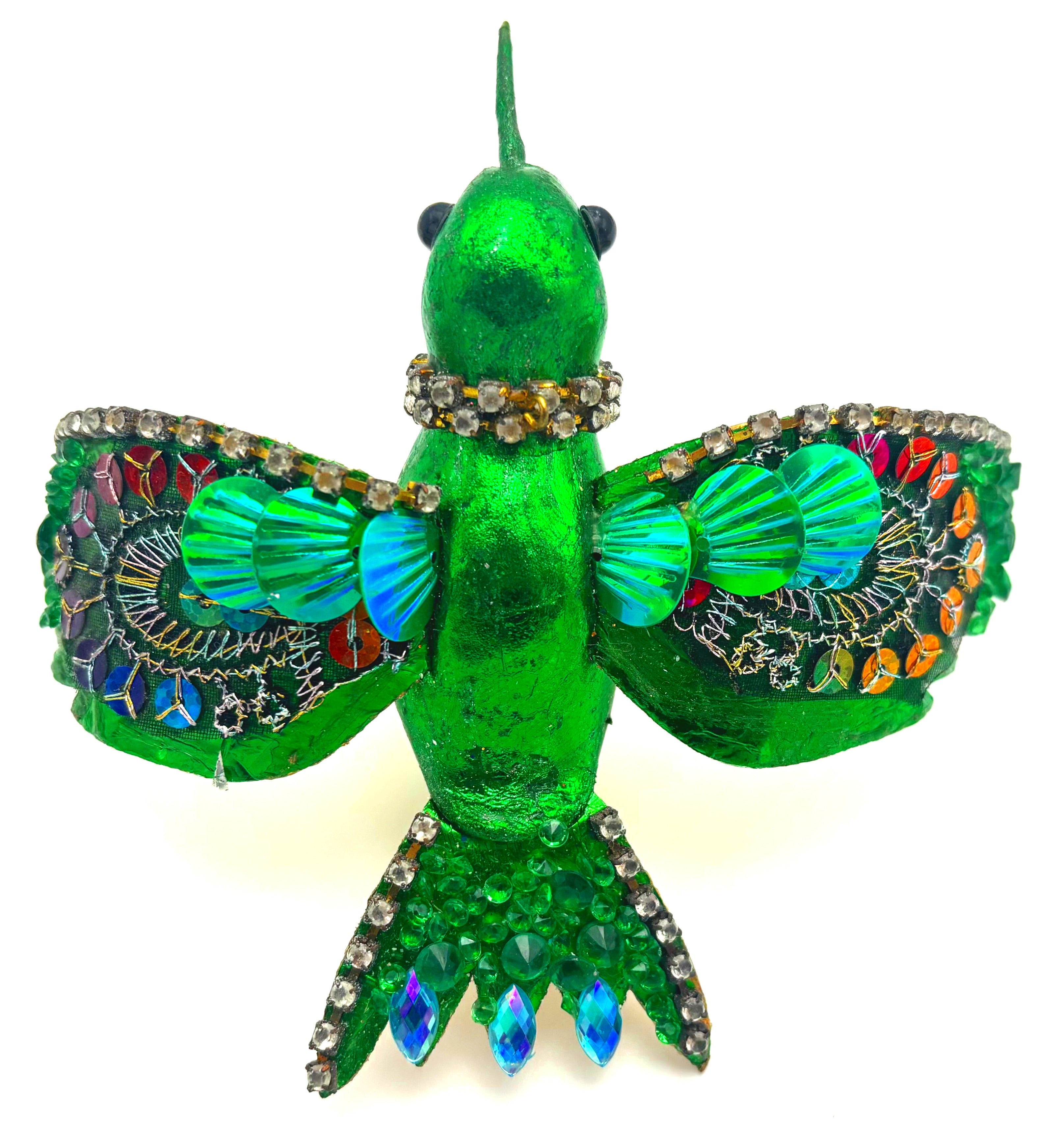 JEWELED HUMMINGBIRD CLIP ORNAMENTS SET OF 4
