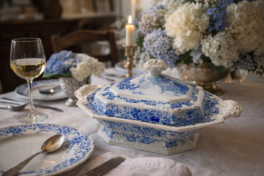 EARLY 19TH CENTURY J. & W. RIDGWAY INDIA TEMPLE STONE CHINA COVERED DISH WITH STAND c.1825–1835