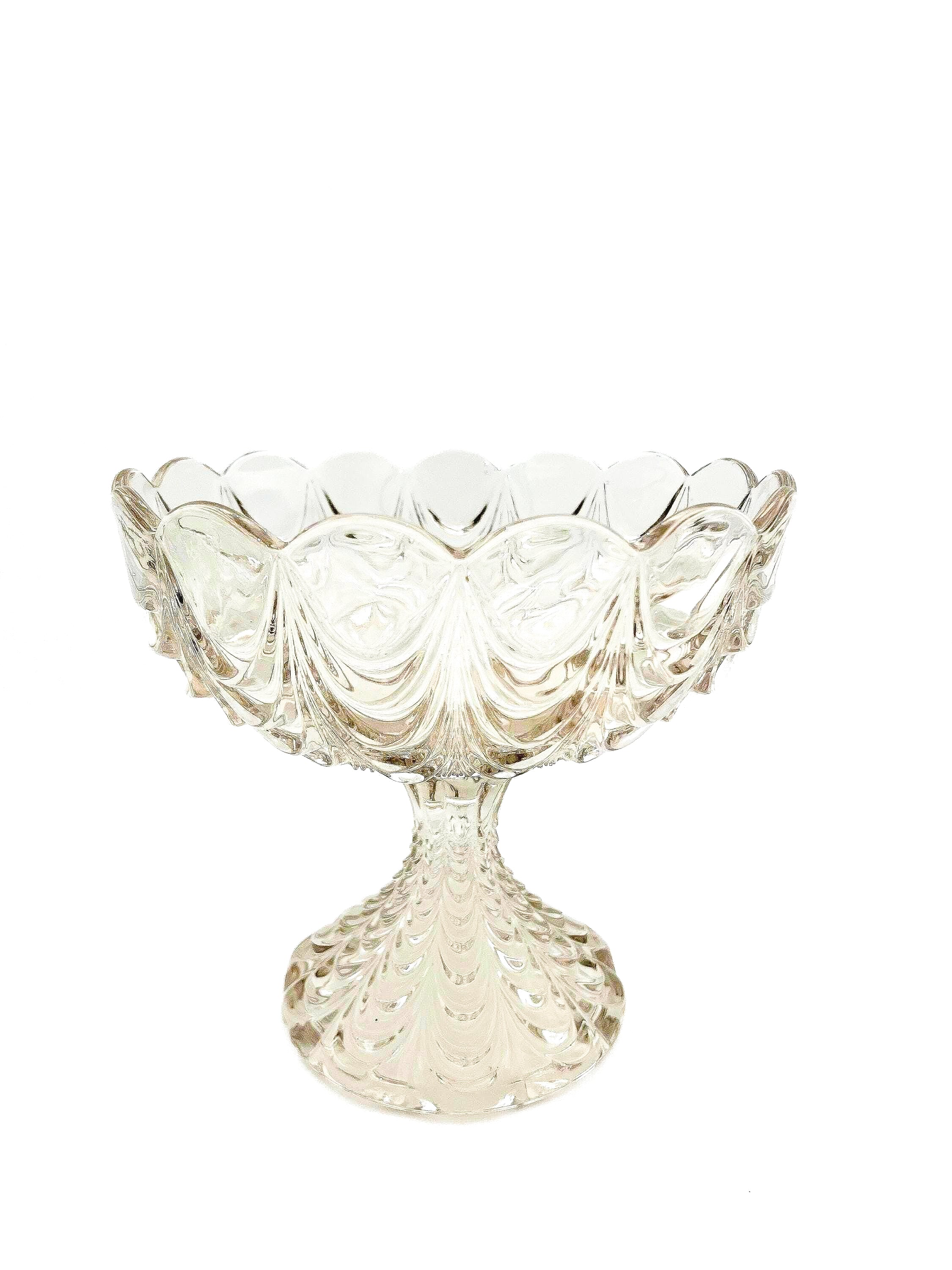 1904 antique Fostoria glass centerpiece bowl in the rare Peacock pattern (Number 1300).