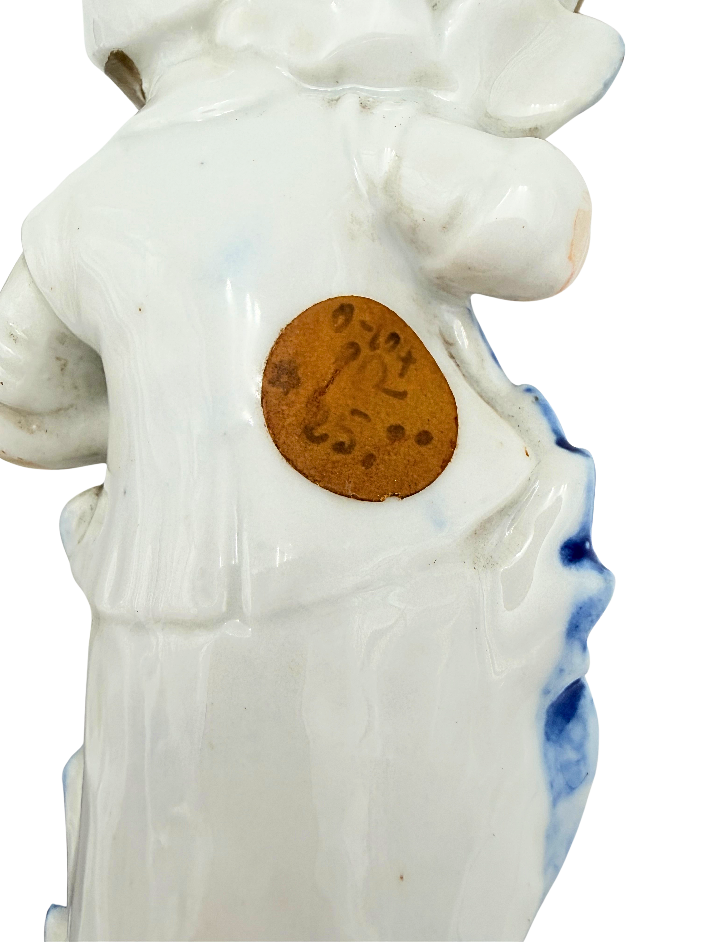 Antique German Porcelain Figural Tulip Vases Pair Boy & Girl 8078