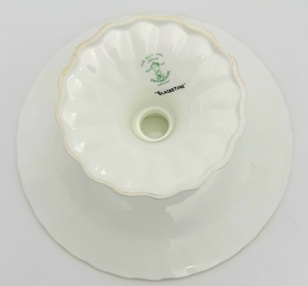 Crown Staffordshire Blackstone Fine Bone China Pedestal Cake Stand  England | Mid-20th Century