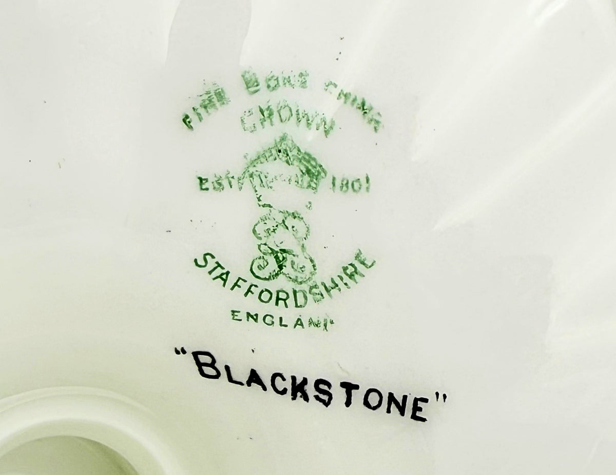 Crown Staffordshire Blackstone Fine Bone China Pedestal Cake Stand  England | Mid-20th Century