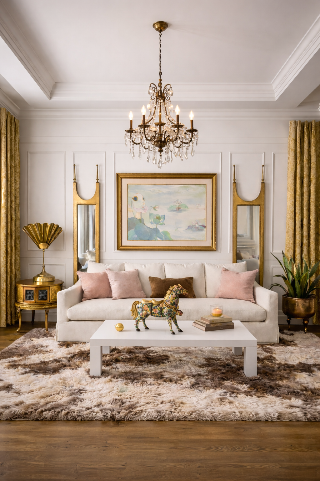 PAIR OF VINTAGE HERITAGE REGENCY GILTWOOD MIRRORS WITH FINIALS