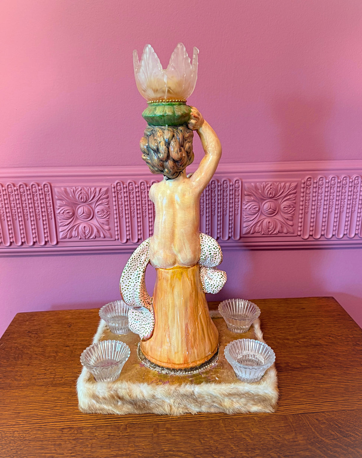 Dixie Friend Gay 1994 Original Sculpture Signed Texas Artist Mixed Media Figural Assemblage Candelabrum Houston Art