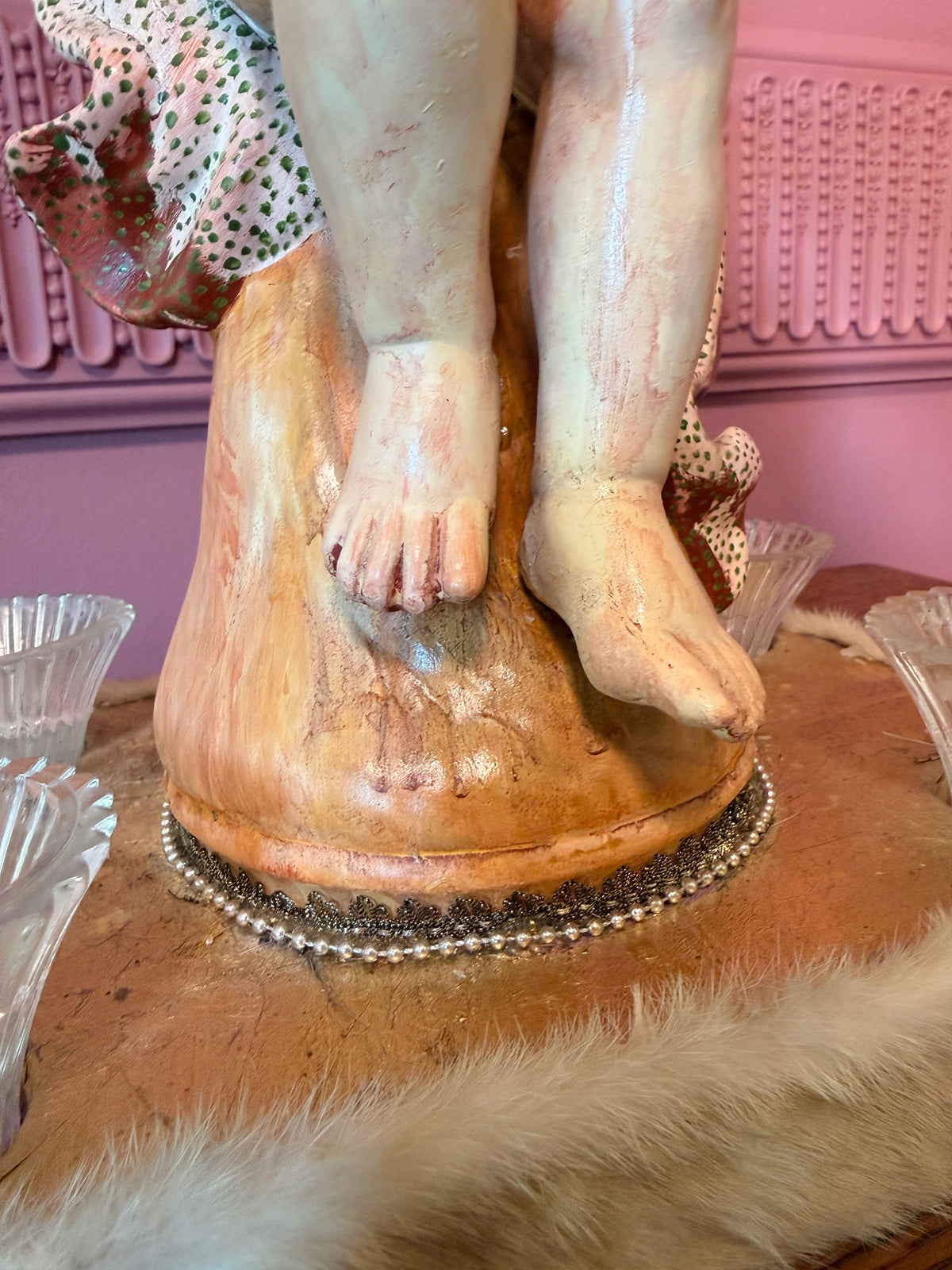 Dixie Friend Gay 1994 Original Sculpture Signed Texas Artist Mixed Media Figural Assemblage Candelabrum Houston Art