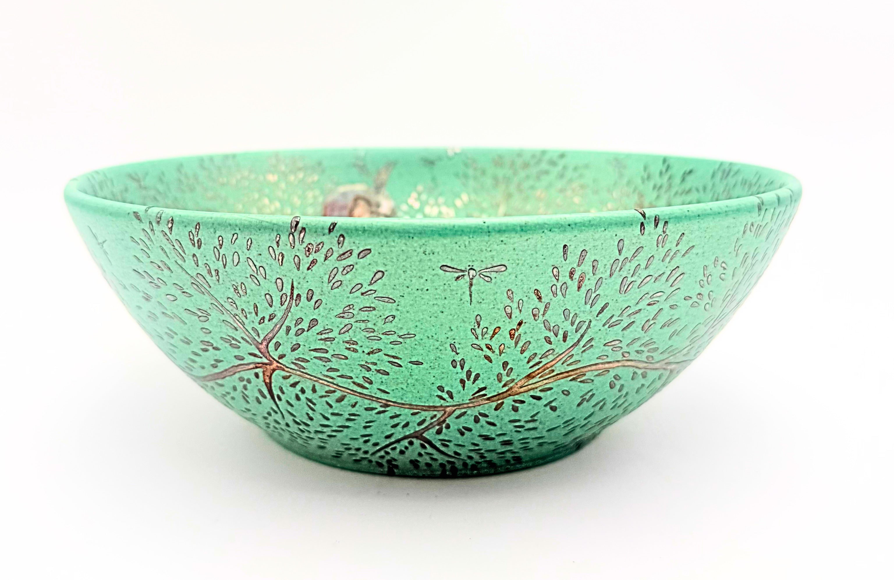 Vintage Emilia Castillo Plata Pura Turquoise Bird Bowl Mexico 1990