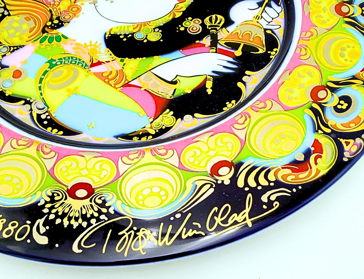 Bjørn Wiinblad for Rosenthal Studio-Line “Engel mit Glockenspiel” Christmas Art Plate, 1980