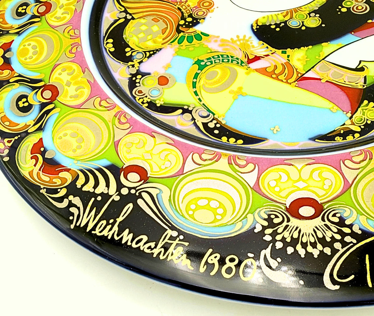Bjørn Wiinblad for Rosenthal Studio-Line “Engel mit Glockenspiel” Christmas Art Plate, 1980