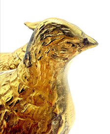 VINTAGE BRASS LONG-TAILED PHEASANT SCULPTURES, MATCHED PAIR, CIRCA 1970S–1980S