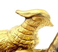 VINTAGE BRASS LONG-TAILED PHEASANT SCULPTURES, MATCHED PAIR, CIRCA 1970S–1980S