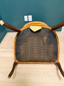 VINTAGE HOLLYWOOD REGENCY GOLD TUFTED CANE BACK ACCENT CHAIR | THE ACCENT LINE