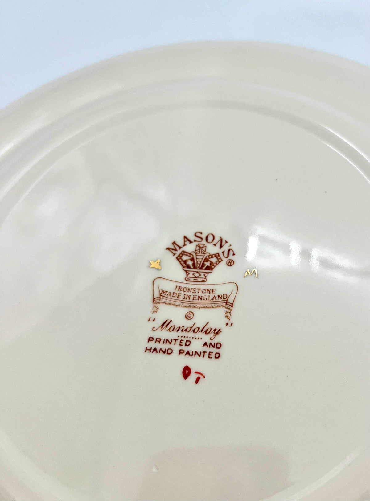 set of 3 masons ironstone mandalay dinner plates 10.5 | english printed & hand painted floral gilt plates | sold individually or set