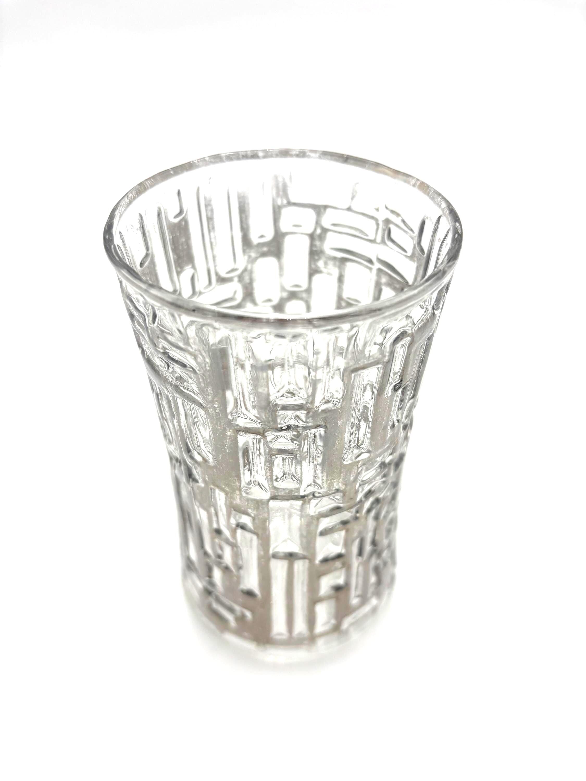 VINTAGE LIBBEY ARCTIC STYLE HIGHBALL GLASSES SET OF 2 HEAVY TEXTURED ICE BLOCK TALL COCKTAIL GLASSES HOLLYWOOD REGENCY BARWARE