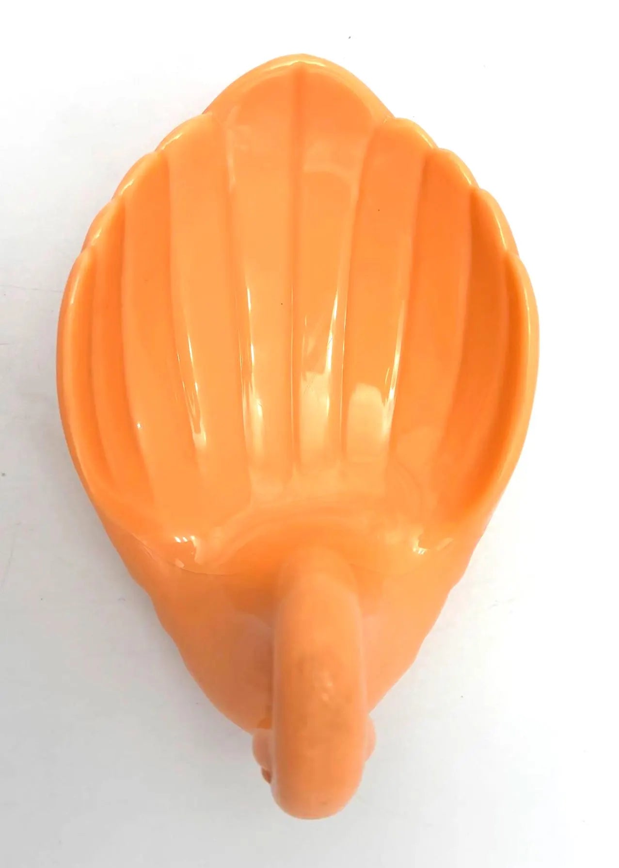PEACH SWAN TRINKET DISH | CORAL ORANGE ACRYLIC VANITY JEWELRY HOLDER